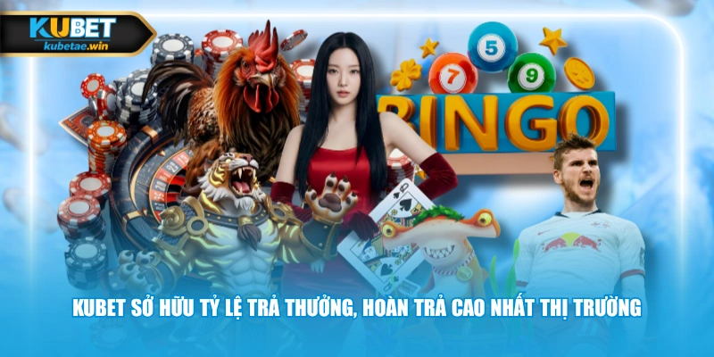 KUBET sở hữu tỷ lệ trả thưởng, hoàn trả cao nhất thị trường