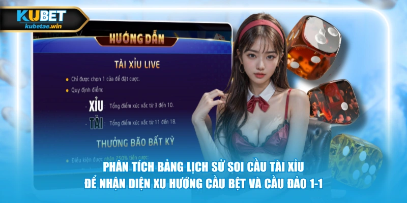 Phân tích bảng lịch sử soi cầu Tài Xỉu để nhận diện xu hướng cầu bệt và cầu đảo 1-1.